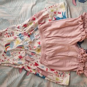 Girls Floral Unicorn Outfit